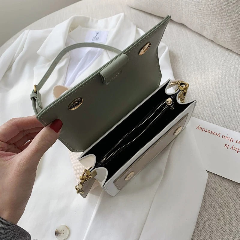 Sac Bandoulière Contraste en Cuir