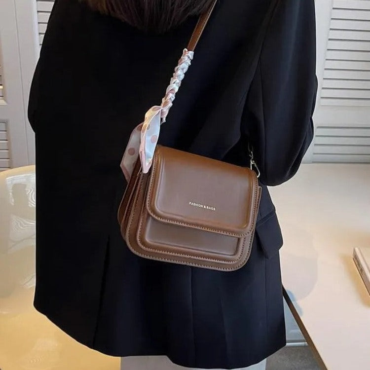 Sac à Main Bandoulière en Cuir Simple à Rabat