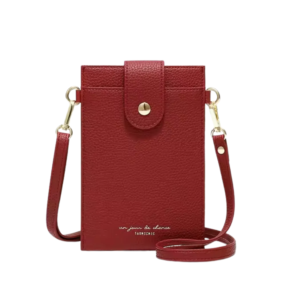 Sacoche Porte-Cartes en Cuir Rétro pour Femme