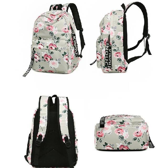 Cartable Scolaire avec Motifs Fleurs pour Filles