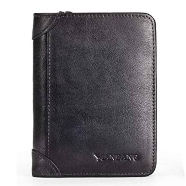 Portefeuille Vintage Pliable en Cuir pour Homme