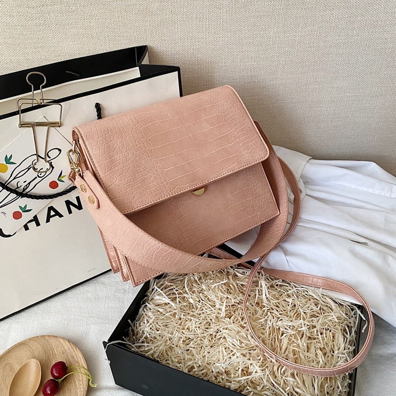 Sac Bandoulière Effet Relief Crocodile