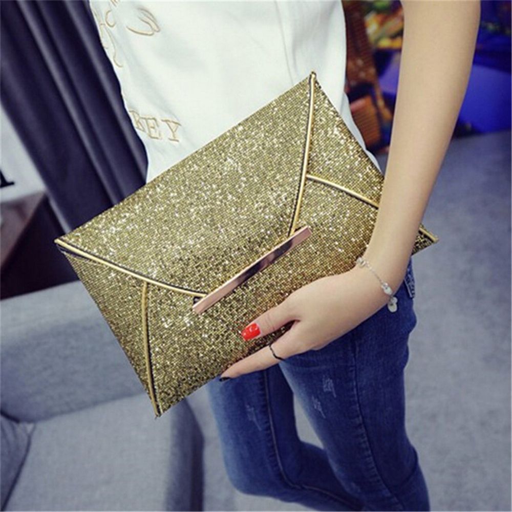 Sac Pochette en Cuir PU Pailletté