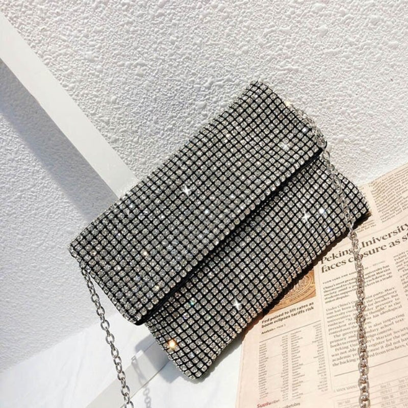 Sac à Main Soirée Chic en Strass avec Chaine