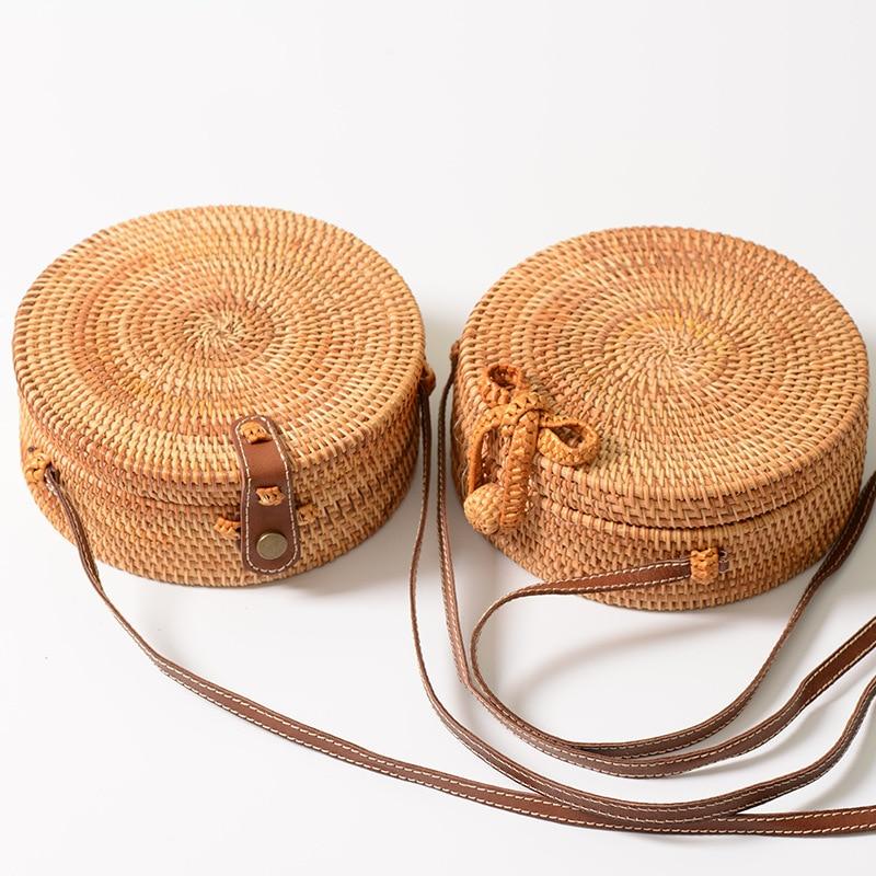 Sac Bandoulière Rond en Tissu Bambou