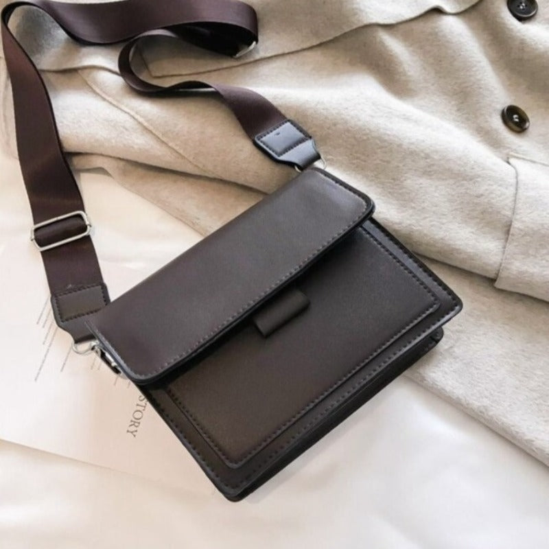 Sac à Main Bandouliére Simple en Cuir à Rabat