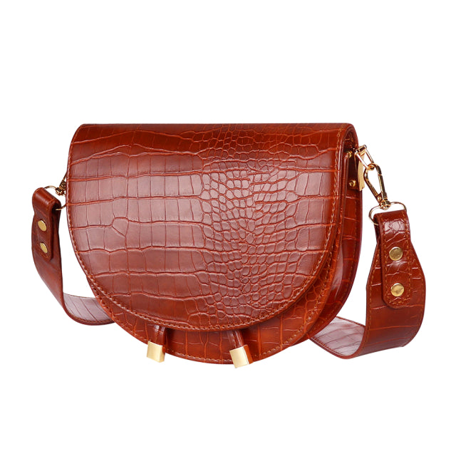 Sac à Main Rond à Epaule en Effet Crocodile