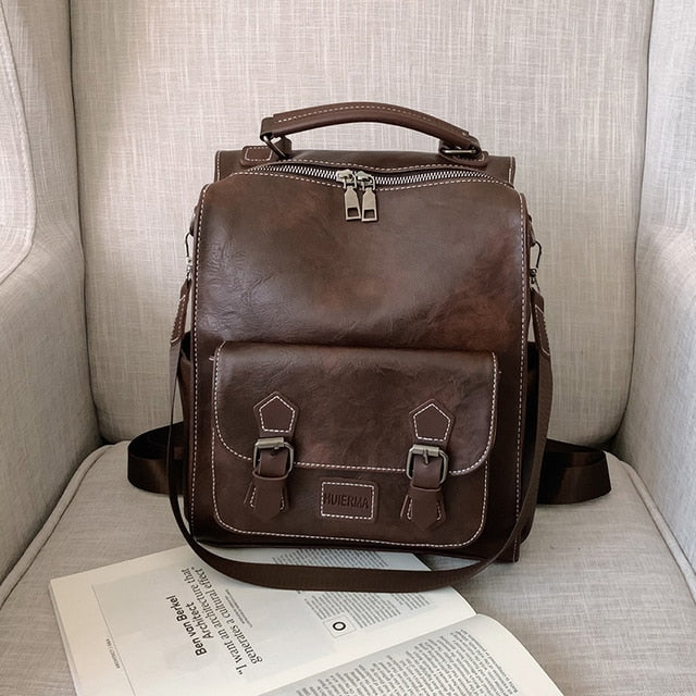 Cartable Adolescent Elégant en Cuir Vintage