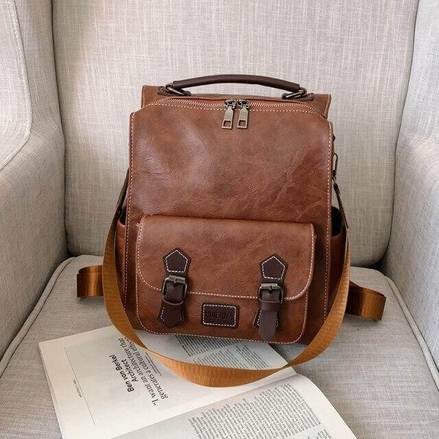 Cartable Adolescent Elégant en Cuir Vintage