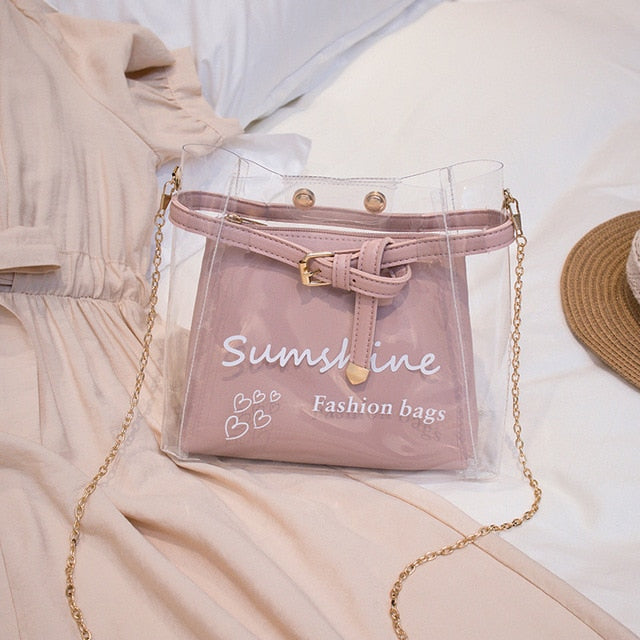 Sac à Main Transparents avec Lettres Imprimées