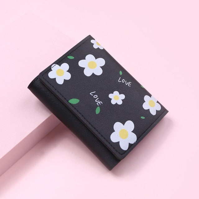 Porte-monnaie Multi Poches à Motifs Fleurs