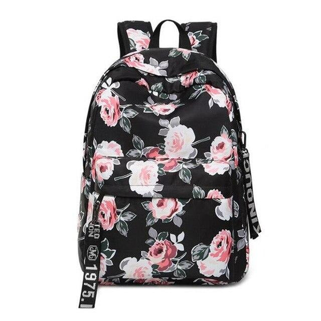 Cartable Scolaire avec Motifs Fleurs pour Filles
