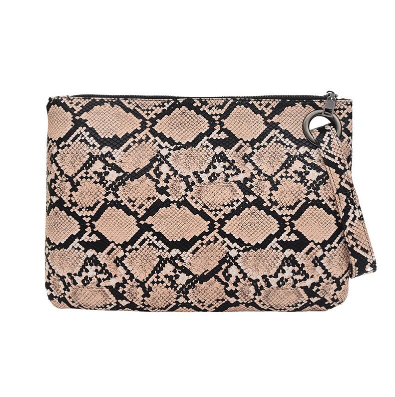 Sac Pochette en Motif Peau de Serpent